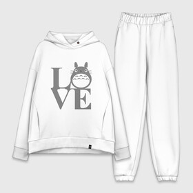 Женский костюм хлопок Oversize с принтом Love Totoro в тексте в городе Новоалтайск,  |  | forest | friend | ghibli | japan | keeper | miyazaki | nature | neigbor | neighbour | totoro | анимация | аниме | гибли | дерево | друг | животные | лес | люблю | любовь | милый | мир | миядзаки | мульт | мультфильм | приключения | природа