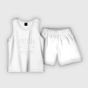 Детская пижама с шортами хлопок с принтом Irish Boxing в городе Новоалтайск,  |  | Тематика изображения на принте: box | boxing | bruce lee | champion | dragon | fight | fighter | judo | muay thai | team | tiger | ufc | али | боевые | бой | бокс | боксер | борьба | брюс ли | воин | дзюдо | дракон | единоборства | ирландия | искусство | карате | контакт | кулак
