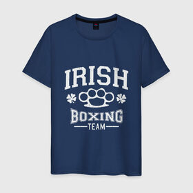 Мужская футболка хлопок с принтом Irish Boxing в городе Новоалтайск, 100% хлопок | прямой крой, круглый вырез горловины, длина до линии бедер, слегка спущенное плечо. | Тематика изображения на принте: box | boxing | bruce lee | champion | dragon | fight | fighter | judo | muay thai | team | tiger | ufc | али | боевые | бой | бокс | боксер | борьба | брюс ли | воин | дзюдо | дракон | единоборства | ирландия | искусство | карате | контакт | кулак
