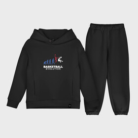 Детский костюм хлопок Oversize с принтом Баскетбольная эволюция в городе Новоалтайск,  |  | and1 | basketball | coach | evolution | game | james | jordan | lebron | monkey | mvp | nba | player | slam dunk | sport | streetball | team | баскетбол | баскетболист | бросок | джеймс | джордан | игра | игрок | леброн | мяч | нба | обезьяна | 