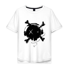 Мужская футболка хлопок Oversize с принтом Skull Music в городе Новоалтайск, 100% хлопок | свободный крой, круглый ворот, “спинка” длиннее передней части | bike | dead | demon | disco | jazz | monster | music | nig | scream | vinyl | zombie | анархия | байкер | винил | демон | джаз | диджей | диско | дьявол | зло | зомби | крик | кровь | мертвец | метал | монстр | мотоцикл | музыка | пират