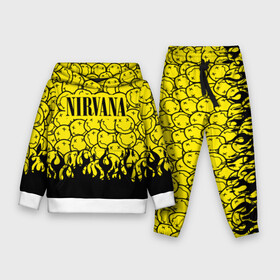Детский костюм 3D (с толстовкой) с принтом NIRVANA в городе Новоалтайск,  |  | like nirvana | nirvana | nirvana smells | nirvana spirit | nirvana teen | teen spirit | курт кобейн | нирвана | нирвана like. | нирвана smells