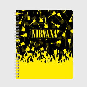 Тетрадь с принтом NIRVANA в городе Новоалтайск, 100% бумага | 48 листов, плотность листов — 60 г/м2, плотность картонной обложки — 250 г/м2. Листы скреплены сбоку удобной пружинной спиралью. Уголки страниц и обложки скругленные. Цвет линий — светло-серый
 | like nirvana | nirvana | nirvana smells | nirvana spirit | nirvana teen | teen spirit | курт кобейн | нирвана | нирвана like. | нирвана smells