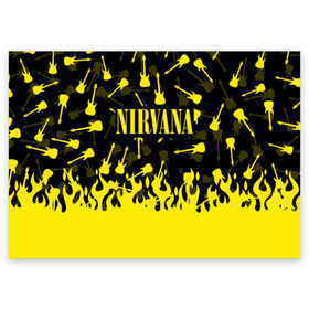 Поздравительная открытка с принтом NIRVANA в городе Новоалтайск, 100% бумага | плотность бумаги 280 г/м2, матовая, на обратной стороне линовка и место для марки
 | Тематика изображения на принте: like nirvana | nirvana | nirvana smells | nirvana spirit | nirvana teen | teen spirit | курт кобейн | нирвана | нирвана like. | нирвана smells