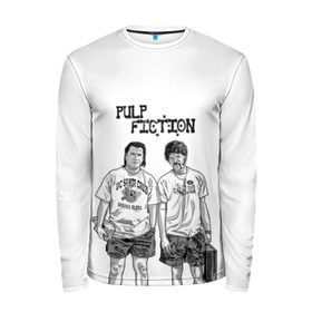 Мужской лонгслив 3D с принтом Pulp Fiction в городе Новоалтайск, 100% полиэстер | длинные рукава, круглый вырез горловины, полуприлегающий силуэт | кино | криминальное чтиво | тарантино | фильмы | чтиво