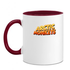Кружка двухцветная с принтом Arctic Monkeys в городе Новоалтайск, керамика | объем — 330 мл, диаметр — 80 мм. Цветная ручка и кайма сверху, в некоторых цветах — вся внутренняя часть | британская | гараж | группа | инди рок | метал | постпанк | психоделический | ривайвл | рок | хай грин | электроник