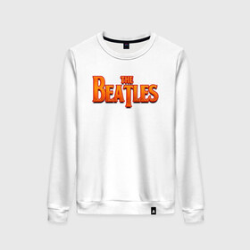 Женский свитшот хлопок с принтом The Beatles в городе Новоалтайск, 100% хлопок | прямой крой, круглый вырез, на манжетах и по низу широкая трикотажная резинка  | битлз | британская | группа | джон леннон | джордж харрисон | ливерпуль | пол маккартни | ринго старр | рок