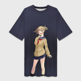 Платье-футболка 3D с принтом My Hero Academia. Himiko Toga в городе Новоалтайск,  |  | bokunoheroacademia | himiko | himikotoga | leagueofvillains | myheroacademia | toga | академия | геройская | косэй | лигазлодеев | моягеройскаяакадемия | передовойотряд | причуда | тога | химико