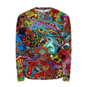 Мужской лонгслив 3D с принтом Психоделика в городе Новоалтайск, 100% полиэстер | длинные рукава, круглый вырез горловины, полуприлегающий силуэт | психоделика
