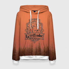 Женская толстовка 3D с принтом Gryffindor в городе Новоалтайск, 100% полиэстер  | двухслойный капюшон со шнурком для регулировки, мягкие манжеты на рукавах и по низу толстовки, спереди карман-кенгуру с мягким внутренним слоем. | gryffindor | harry potter. | гарри поттер | гриффиндор