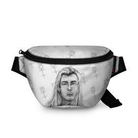 Поясная сумка 3D с принтом Ghostemane в городе Новоалтайск, 100% полиэстер | плотная ткань, ремень с регулируемой длиной, внутри несколько карманов для мелочей, основное отделение и карман с обратной стороны сумки застегиваются на молнию | ghost | ghostemane | man | mystic | new school | rap | rap rock | rock | trap | гостмейн | мистика | привидение | реп рок | рок