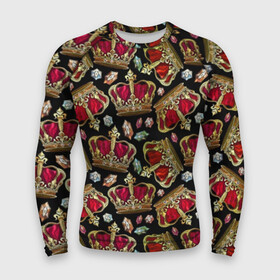 Мужской рашгард 3D с принтом Короны в городе Новоалтайск,  |  | art | background | beautiful | black | cool | diamonds | drawing | fashion | fashionable | hat | king | picture | style | алмазы | бриллианты | вышивка | графика | искусство | камни | картинка | король | короны | красивый | крутой | мода | модный | молодё