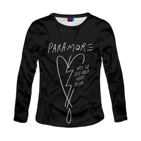 Женский лонгслив 3D с принтом Paramore в городе Новоалтайск, 100% полиэстер | длинные рукава, круглый вырез горловины, полуприлегающий силуэт | paramore | riot | группы | музыка | панк | поп | рок | хейли уильямс
