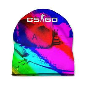 Шапка 3D с принтом DUST2 Colors cs go в городе Новоалтайск, 100% полиэстер | универсальный размер, печать по всей поверхности изделия | 