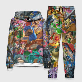 Мужской костюм 3D (с толстовкой) с принтом Super Smash Bros ultimate в городе Новоалтайск,  |  | Тематика изображения на принте: game | mario | nintendo | nintendo all star | pikachu | pokemon | super smash bros | ultimate | джиглипафф | донки конг | зельда | игры | линк | марио | нинтендо | пикачу | покемоны | эш