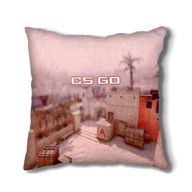 Подушка 3D с принтом counter strike mirage в городе Новоалтайск, наволочка – 100% полиэстер, наполнитель – холлофайбер (легкий наполнитель, не вызывает аллергию). | состоит из подушки и наволочки. Наволочка на молнии, легко снимается для стирки | awp | counter strike | cs go | cyber sport | game | skin | sport | авп | игры | кибер спорт | скин