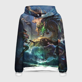 Мужская толстовка 3D с принтом League of legends в городе Новоалтайск, 100% полиэстер | двухслойный капюшон со шнурком для регулировки, мягкие манжеты на рукавах и по низу толстовки, спереди карман-кенгуру с мягким внутренним слоем. | art | fantasy | game art | illustration | league of legends | арт | драконы | лига легенд | персонаж | рпг | стратегия | фантастика