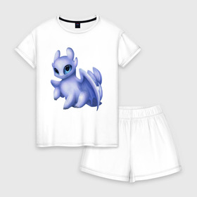 Женская пижама с шортиками хлопок с принтом Как приручить дракона в городе Новоалтайск, 100% хлопок | футболка прямого кроя, шорты свободные с широкой мягкой резинкой | cartoon | children | dragon | how to train a dragon | беззубик | детский мультфильм | детям | для детей | дракон | как приручить дракона | мультик | мультфильм