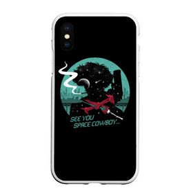 Чехол для iPhone XS Max матовый Ковбой Бибоп: в городе Новоалтайск, Силикон | Область печати: задняя сторона чехла, без боковых панелей | anime | cowboy bebop | space cowboy | айн | аниме | джет блэк | ковбой | ковбой бибоп | космический | космос | манга | спайк шпигель | фэй валентайн | эдвард