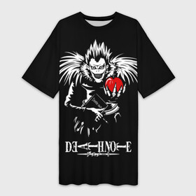 Платье-футболка 3D с принтом Тетрадь смерти в городе Новоалтайск,  |  | death note | аниме | дэсу ното | манга | рюк | синигами | шинигами