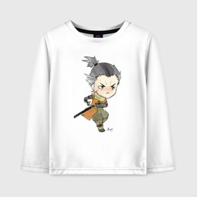 Детский лонгслив хлопок с принтом Sekiro art в городе Новоалтайск, 100% хлопок | круглый вырез горловины, полуприлегающий силуэт, длина до линии бедер | bloodborne | dark souls | game | sekiro | sekiro: shadows die twice | бладборн | дарк солс | игры | иероглиф | кандзи | секиро | тень умирает дважды | японские