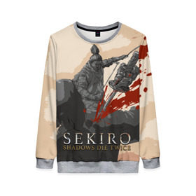Женский свитшот 3D с принтом SEKIRO SHADOWS DIE TWICE в городе Новоалтайск, 100% полиэстер с мягким внутренним слоем | круглый вырез горловины, мягкая резинка на манжетах и поясе, свободная посадка по фигуре | bloodborne | dark souls | from software | sekiro shadows die twice | дважды | ниндзя | самурай | секиро | синоби | сложна | сложная игра | тени | умирают | япония