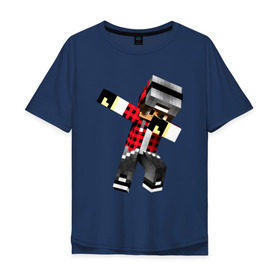 Мужская футболка хлопок Oversize с принтом Dab Minecraft в городе Новоалтайск, 100% хлопок | свободный крой, круглый ворот, “спинка” длиннее передней части | Тематика изображения на принте: dab | deb | minecraft | даб | деб | майнкрафт
