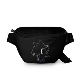 Поясная сумка 3D с принтом Monstercat в городе Новоалтайск, 100% полиэстер | плотная ткань, ремень с регулируемой длиной, внутри несколько карманов для мелочей, основное отделение и карман с обратной стороны сумки застегиваются на молнию | monstercat | клуб | клубная музыка | кот | котенок | кошка | лейбл | монстар | монстар кет | монстер | музыка | танцевальная музыка | электронная | электронная музыка