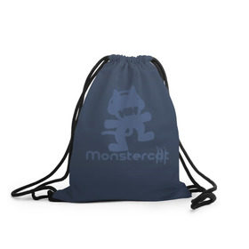 Рюкзак-мешок 3D с принтом Monstercat в городе Новоалтайск, 100% полиэстер | плотность ткани — 200 г/м2, размер — 35 х 45 см; лямки — толстые шнурки, застежка на шнуровке, без карманов и подкладки | monstercat | клуб | клубная музыка | кот | котенок | кошка | лейбл | монстар | монстар кет | монстер | музыка | танцевальная музыка | электронная | электронная музыка