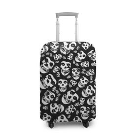 Чехол для чемодана 3D с принтом The Misfits в городе Новоалтайск, 86% полиэфир, 14% спандекс | двустороннее нанесение принта, прорези для ручек и колес | punk | punk rock | rock | лицо | мисфитс | панк | панк рок | паттрен | призрак | рок | скелет | череп | черно белый
