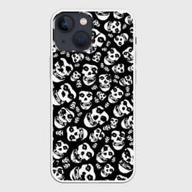 Чехол для iPhone 13 mini с принтом The Misfits в городе Новоалтайск,  |  | punk | punk rock | rock | лицо | мисфитс | панк | панк рок | паттрен | призрак | рок | скелет | череп | черно белый