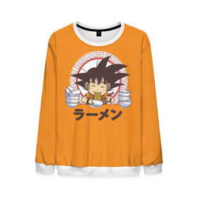 Мужской свитшот 3D с принтом Saiyan Ramen - Dragon Ball Z в городе Новоалтайск, 100% полиэстер с мягким внутренним слоем | круглый вырез горловины, мягкая резинка на манжетах и поясе, свободная посадка по фигуре | ball z | dragon | акира | дракона | драконий | жемчуг | зет | иероглиф | манга | ниндзя | стиль | торияма | японский
