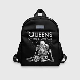 Детский рюкзак 3D с принтом Queens of the Stone Age в городе Новоалтайск, 100% полиэстер | лямки с регулируемой длиной, сверху петелька, чтобы рюкзак можно было повесить на вешалку. Основное отделение закрывается на молнию, как и внешний карман. Внутри дополнительный карман. По бокам два дополнительных кармашка | josh homme | metal | qotsa | queens of the stone age | rock | группы | метал | музыка | рок
