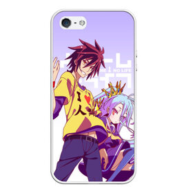 Чехол для iPhone 5/5S матовый с принтом No Game No Life в городе Новоалтайск, Силикон | Область печати: задняя сторона чехла, без боковых панелей | no game no life | аниме | без игры жизни нет | манга | нет игры   нет жизни | сора и сиро | широ