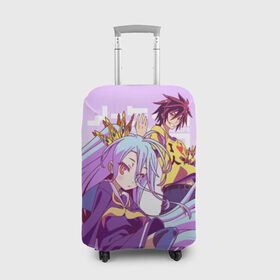 Чехол для чемодана 3D с принтом No Game No Life в городе Новоалтайск, 86% полиэфир, 14% спандекс | двустороннее нанесение принта, прорези для ручек и колес | ngnl | no game no life | аниме | без игры жизни нет | изуна | манга | нет игры   нет жизни | сора и сиро | широ