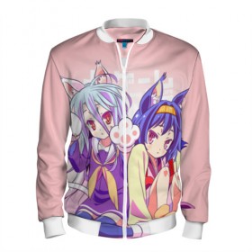 Мужской бомбер 3D с принтом No Game No Life в городе Новоалтайск, 100% полиэстер | застегивается на молнию, по бокам два кармана без застежек, по низу бомбера и на воротнике - эластичная резинка | ngnl | no game no life | аниме | без игры жизни нет | изуна | манга | нет игры   нет жизни | сора и сиро | широ