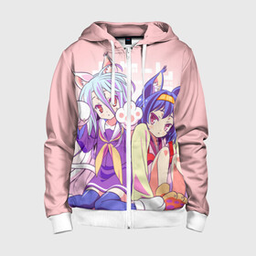 Детская толстовка 3D на молнии с принтом No Game No Life в городе Новоалтайск, 100% полиэстер |  манжеты и пояс оформлены широкой мягкой резинкой, двухслойный капюшон со шнурком для регулировки, спереди карманы и застежка-молния
 | ngnl | no game no life | аниме | без игры жизни нет | изуна | манга | нет игры   нет жизни | сора и сиро | широ