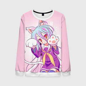 Мужской свитшот 3D с принтом No Game No Life в городе Новоалтайск, 100% полиэстер с мягким внутренним слоем | круглый вырез горловины, мягкая резинка на манжетах и поясе, свободная посадка по фигуре | ngnl | no game no life | аниме | без игры жизни нет | изуна | манга | нет игры   нет жизни | сора и сиро | широ
