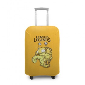 Чехол для чемодана 3D с принтом Blitzcrank - League Of Legends в городе Новоалтайск, 86% полиэфир, 14% спандекс | двустороннее нанесение принта, прорези для ручек и колес | 
