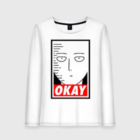 Женский лонгслив хлопок с принтом One Punch Man в городе Новоалтайск, 100% хлопок |  | one punch man | onepunchman | oppai | аниме | ван панч мен | ванпанчмен | манга | сайтама | супергерои | человек один удар