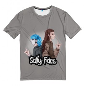 Мужская футболка 3D с принтом Sally Face в городе Новоалтайск, 100% полиэфир | прямой крой, круглый вырез горловины, длина до линии бедер | blue | diane | face | fisher | gizmo | henry | johnson | killer | larry | sally | генри | гизмо | джонсон | диана | ларри | лицо | салли | фейс | фишер