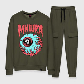 Женский костюм хлопок с принтом Mishka NYC в городе Новоалтайск, 100% хлопок | на свитшоте круглая горловина, мягкая резинка по низу. Брюки заужены к низу, на них два вида карманов: два 