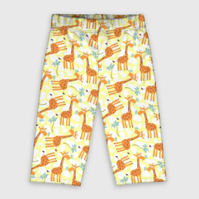 Велосипедки 3D с принтом Жирафики в городе Новоалтайск,  |  | giraffe | pattern | животные | жираф | паттерн | текстура
