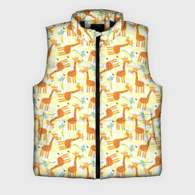Мужской жилет утепленный 3D с принтом Жирафики в городе Новоалтайск,  |  | giraffe | pattern | животные | жираф | паттерн | текстура