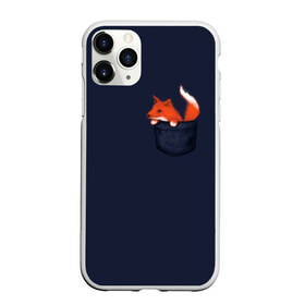 Чехол для iPhone 11 Pro Max матовый с принтом Лисенок в Кармашке в городе Новоалтайск, Силикон |  | animal | fox | детский | карман | лапочка | лиса | милый | мимими | хороший