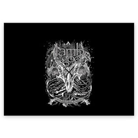 Поздравительная открытка с принтом Lamb of God в городе Новоалтайск, 100% бумага | плотность бумаги 280 г/м2, матовая, на обратной стороне линовка и место для марки
 | death metal | lamb of god | log | грув метал | группы | метал | музыка | рок | трэш