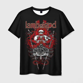 Мужская футболка 3D с принтом Lamb of God в городе Новоалтайск, 100% полиэфир | прямой крой, круглый вырез горловины, длина до линии бедер | Тематика изображения на принте: 