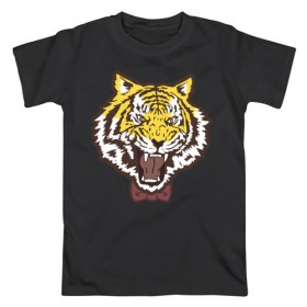 Мужская футболка хлопок с принтом Yuri Plisetsky Style Tiger в городе Новоалтайск, 100% хлопок | прямой крой, круглый вырез горловины, длина до линии бедер, слегка спущенное плечо. | tiger | yuri on ice | yuri plisetsky | тигр | юри на льду | юрий плисецкий