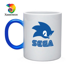 Кружка хамелеон с принтом Sonic Sega в городе Новоалтайск, керамика | меняет цвет при нагревании, емкость 330 мл | Тематика изображения на принте: sega | sonic | еж соник | сега | соник