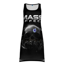 Платье-майка 3D с принтом Mass Effect в городе Новоалтайск, 100% полиэстер | полуприлегающий силуэт, широкие бретели, круглый вырез горловины, удлиненный подол сзади. | andromeda | n7 | игры | компьютерные игры | масс эффект